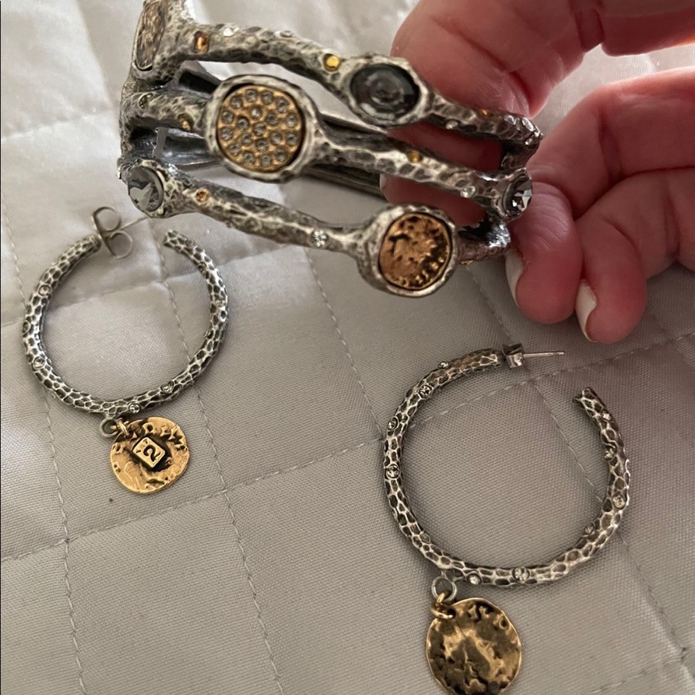 Tat2 Vintage silver Bracelet and set of earrings